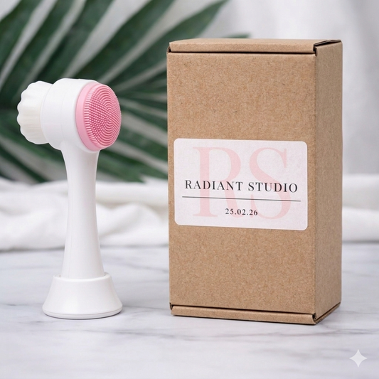 Radiant Studio™ | Double-Sided Silicone Cleansing Brush | Deep Pore Cleanser & Exfoliator