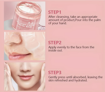 Radiant Studio™ | Collagen & Biotin Day & Night Facial Mask | Hydrating & Revitalizing Treatment